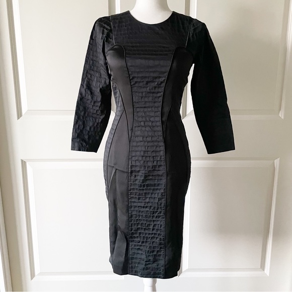 Hugo Boss Darling Embossed Black Sheath Dress - Picture 10 of 14